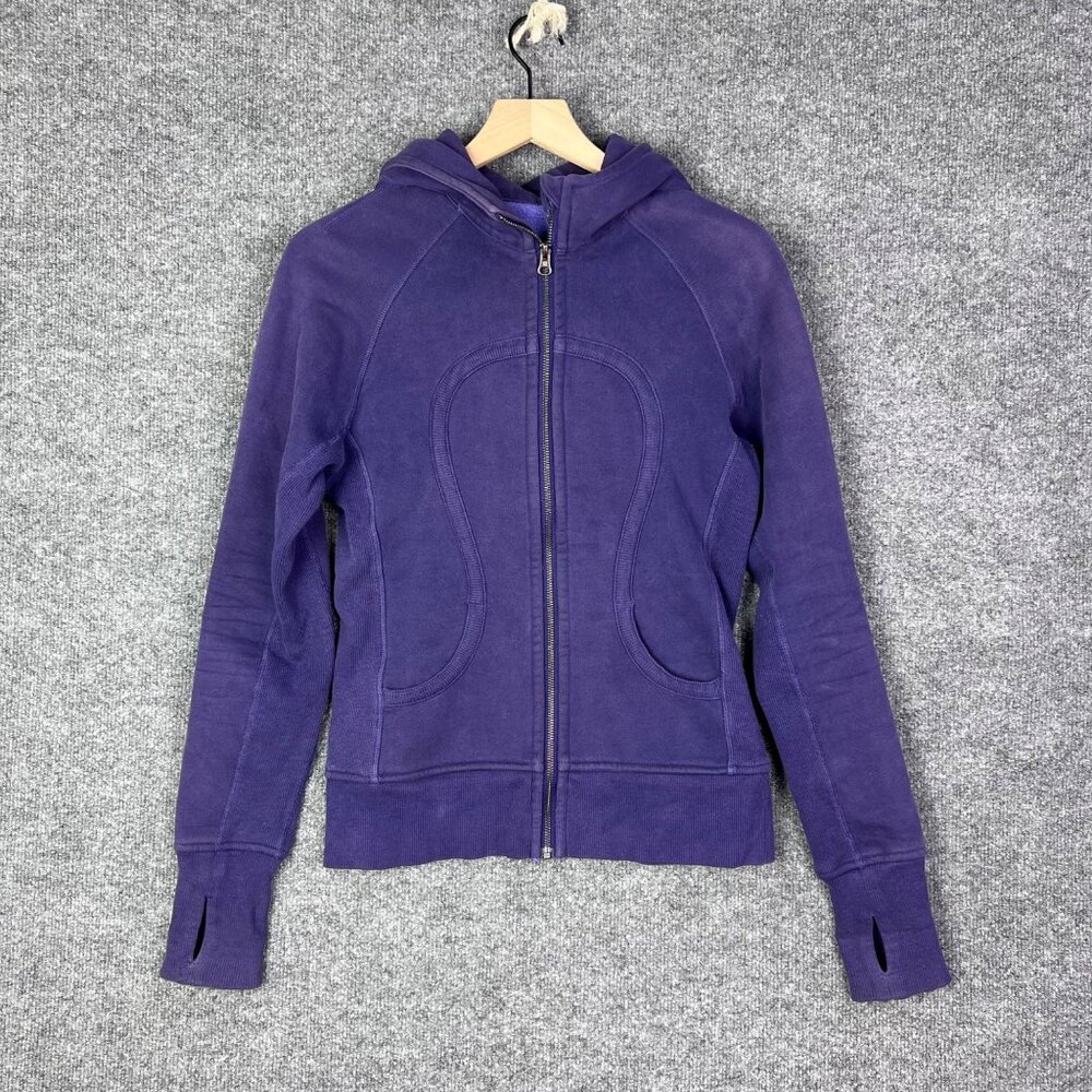 Lululemon‎ Scuba Purple Zip-Up Hoodie Jacket With Thumb Holes & Hood Size 6